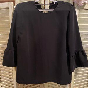 Madewell Bell Sleeve Black Blouse
